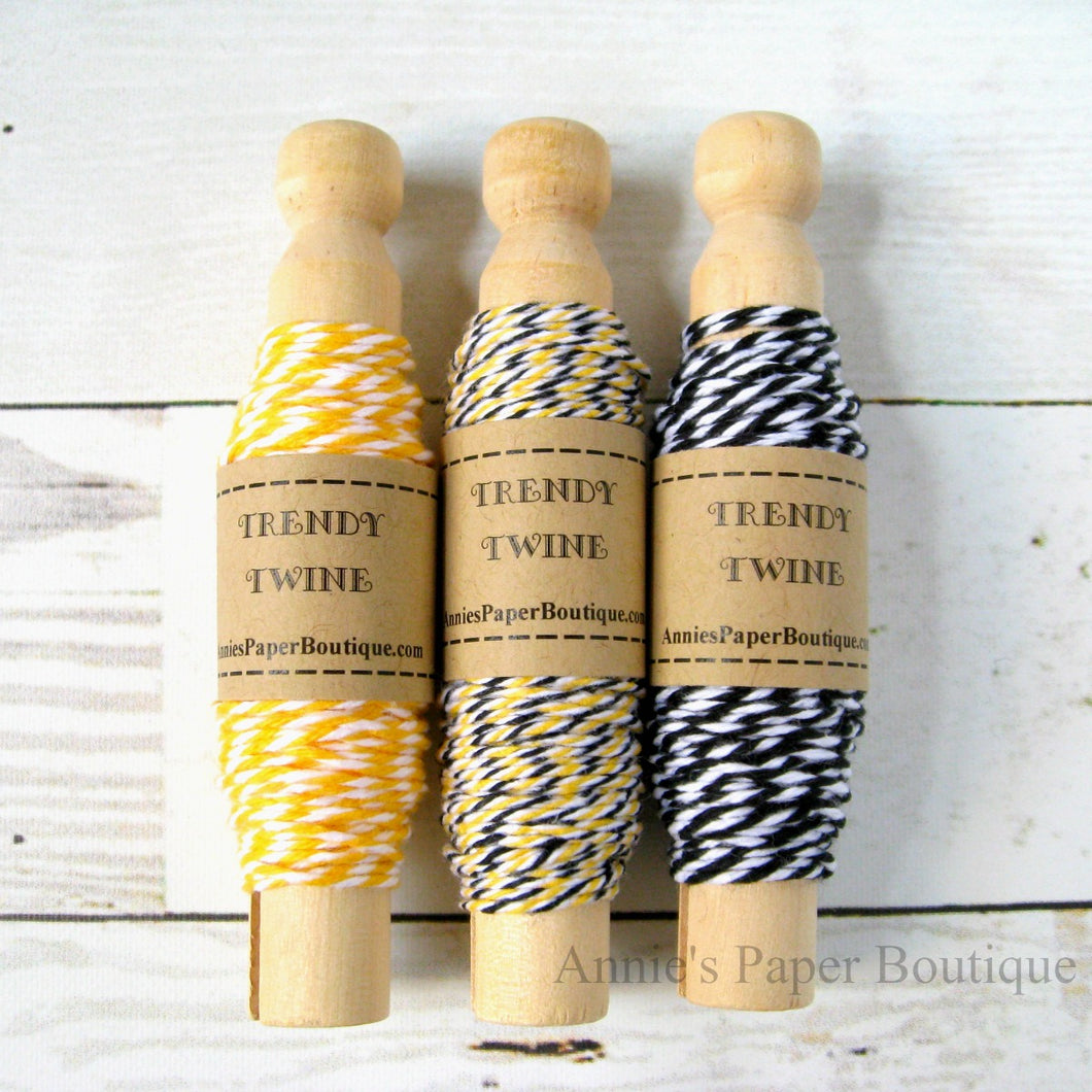 Lemon Midnight Trendy Bakers Twine Sampler - Yellow, Black, and White –  Annie's Paper Boutique